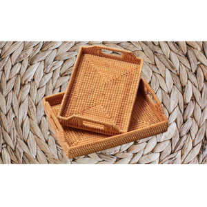 Bandeja de mimbre hecha a mano con diseño personalizado, muebles de ratán para sala de estar, entrega rápida del fabricante de Vietnam, patrón de decoración del hogar - Product Image 4
