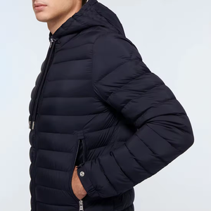 OEM Custom Design 2026 Hooded Heated Jacket Puff Padded Coat Men Bubble Winter <b>Black</b> Custom Men Puffer Jacket - Product Image 3