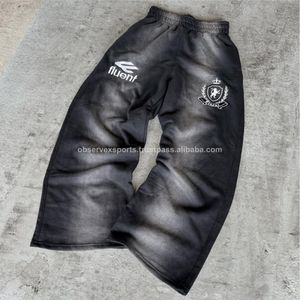 Trajes de jogging personalizados, traje de sudor lavado con ácido, chándal con cremallera y pantalones de chándal, conjunto de Jogger, chándales acampanados con estampado de hojaldre para hombre - Product Image 6