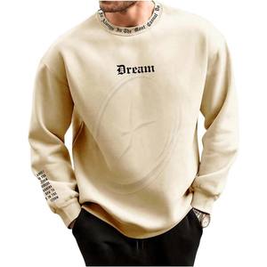 เสื้อสเวตเตอร์คอกลมสำหรับผู้ชายทรงโอเวอร์ไซส์ระบายอากาศเสื้อสวมหัวแขนยาวพิมพ์ลายกราฟิกตัวอักษร - Product Image 4