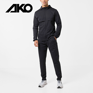 Custom Design Polyester/Cotton <b>Zip</b>-<b>Up</b> <b>Jacket</b> Two-Piece Jogging Sets Waterproof Streetwear Hooded Solid Tracksuit Set Men - Product Image 1