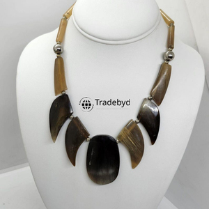 Tradebyd diseñador cuerno collar moda joyería hecha a mano para mujeres lujo moda declaración joyería - Product Image 1