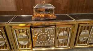 Comptoir de vaisselle/Meubles commerciaux de boîte de nuit Surface solide Texture de marbre Comptoir de bar à DEL en forme de L pour hôtel - Product Image 6