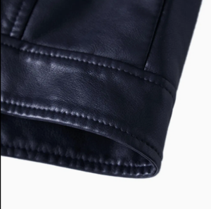 Chaqueta de cuero para hombre, ropa informal de calle de alta calidad, abrigo de invierno para motorista al aire libre, abrigo de motocicleta, elegante, cálido, grueso, con soporte frontal - Product Image 5