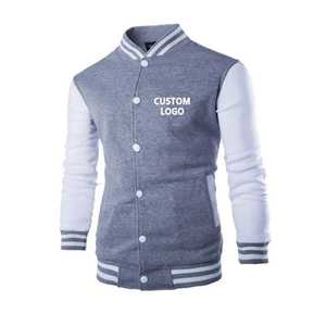 Venta al por mayor de chaquetas con logotipo de diseñador personalizado chaqueta de béisbol informal Letterman abrigo de algodón Unisex Varsity chaquetas - Product Image 1