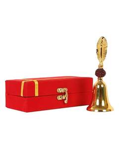 Cloche de temple domestique avec boîte pour Ghanti de Pooja Mandir, Cadeaux de retour, Couleur : Doré - Product Image 4