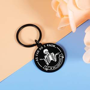 Portachiavi regali scheletro divertente per quanto ne so io sono deliziose portachiavi portachiavi collega sarcastico lavoro regali portachiavi - Product Image 2