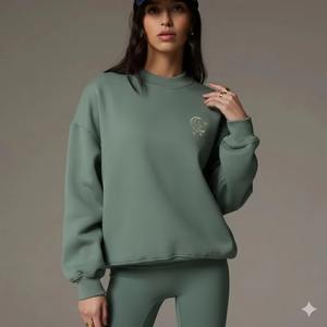 Sudadera Larga Holgada con Cuello Alto para Mujer, Estilo Informal, de Algodón Grueso y Felpa, Ecológica, Cálida y Acogedora, Moda Urbana para Invierno - Product Image 1