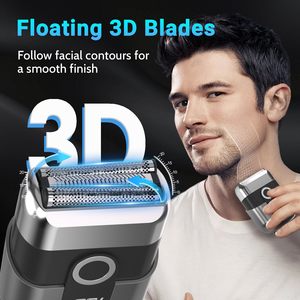 Mini rasoir électrique portable pour hommes avec écran LED, rasoir à grille rechargeable avec 3 lames flottantes pour le rasage du visage - Product Image 6