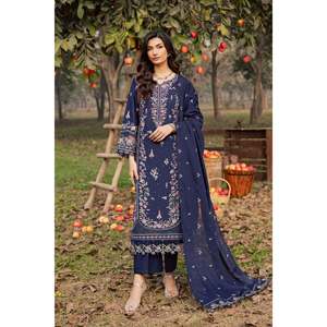 Conjunto de 3 Piezas de Traje de Batik Bordado para Mujer con Dupatta de Chifón y Pantalón Bordado con Lentejuelas BIC-4829 - Product Image 1
