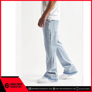 กางเกงยีนส์ผ้าแคนวาสลำลองปักลายโลโก้ได้ตามต้องการสำหรับผู้ชาย - Product Image 5