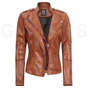 Bán Buôn Cộng Với Kích Thước Da Phụ Nữ Áo Khoác Da Chính Hãng Xe Máy Mù<span class=keywords><strong>a</strong></span> Đông Tinh Khiết Chính Hãng Áo Khoác Da Nữ Đường Phố Phong Cách - Product Image 5