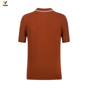 Custom Fashion Men's Polo Shirts Polos Pour Casual Polo Shirts Solid Five-Quarter Sleeve Summer Knitted T Shirt for Men - Product Image 2