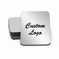 Sous-verre réutilisable en acier inoxydable personnalisé avec logo de marque de café classique, durable et résistant aux taches