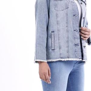 แจ็กเก็ตผ้ายีนส์สำหรับผู้หญิงเสื้อลำลองสีพื้นระบายอากาศ - Product Image 5