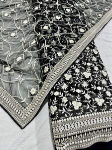 Most Selling Wedding Grown Party Dress <b>Material</b> Viscose Georgette <b>Embroidery</b> Work Fabric From Indian Supplier - Product Image 2