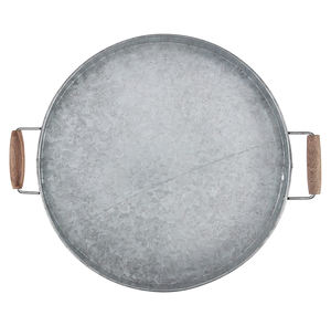 Plateau de service décoratif noir rond en métal galvanisé de haute qualité pour les dîners de mariage plateaux de service alimentaire - Product Image 5