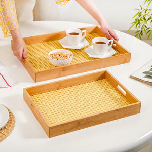 Modern Design Mango Wooden Serving Tray Platter Awesome Quality with Smooth <b>Surface</b> and Wood Handles Natural Finish - Product Image 1