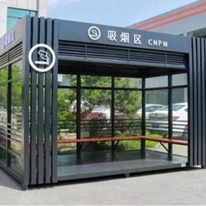 Kết cấu thép đúc sẵn nơi trú ẩn hút thuốc ngoài trời <span class=keywords><strong>kiosk</strong></span> an ninh prefab Phong cách Trung Quốc - Product Image 5