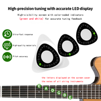 Nouvel accordeur de sélection 4-en-1 12 tons égaux Temperament Tuning 3 pics d'épaisseur pour tous les instruments à cordes