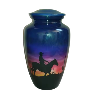 Hermosa urna de cremación de ciervo de metal hecha a mano Venta caliente Cenizas humanas conmemorativas para adultos Proveedor funerario Urna con imagen de ciervo - Product Image 4