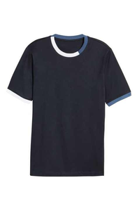 T-shirts d'été décontractés d'extérieur pour hommes T-shirts en coton extensible multicolore avec col en O et fentes latérales - Product Image 5