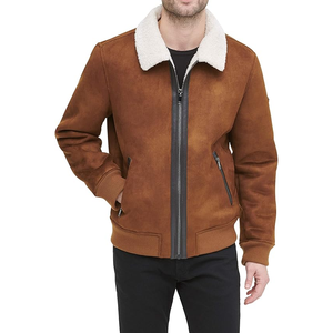 Chaqueta Bomber suave y acogedora para hombre con cuello de piel sintética, chaqueta sostenible personalizada, cazadora, chaqueta ligera para hombre - Product Image 1