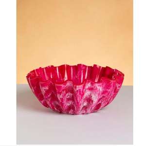 Tazón de resina para servir ensalada con diseño y apariencia, utensilios de cocina blancos, tazón de resina en línea al mejor precio, tamaño de producto personalizado, forma hecha en la India - Product Image 1