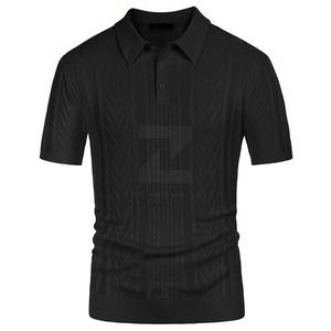 Personalizado su propio diseño sólido 100% algodón ecológico hombres de alta calidad transpirable de punto para camisas - Product Image 1