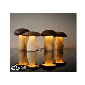 Wooden <b>Lamp</b> Living Room Bedroom Hotel <b>Bedside</b> Art Decoration Table <b>Lamp</b> Sky Pham Blue Lotus Good Quality Simple Wood Table <b>Lamp</b> - Product Image 6