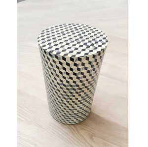 Custom Animal Style Eco-Friendly <b>Round</b> Bone Inlay Handmade <b>Stool</b> - Product Image 1