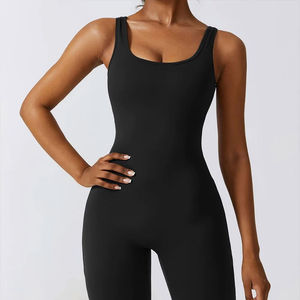 Mono Deportivo de Yoga de Manga Larga con Cinturón, Cuello en V, Cintura Alta, Transpirable, Informal, para Otoño, Color Personalizado, para Mujer - Product Image 3