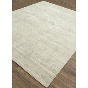 Alfombra de Lana y Seda de Bambú Anudada a Mano con Diseño Floral del Lejano Oriente, Gris y Negro-Srb(774) para Uso Doméstico - Product Image 2