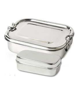 Boîte à lunch en acier inoxydable, boîte à lunch rectangulaire en acier, boîte à lunch en métal, boîte à lunch rectangulaire, récipient alimentaire en acier, boîte à lunch - Product Image 1