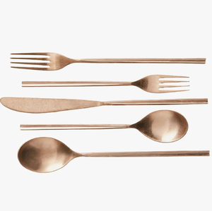 Ensemble de couverts en métal design Couverts en laiton aluminium acier pour événements de mariage Comprend Cuillères Couteaux Fourchettes - Product Image 2