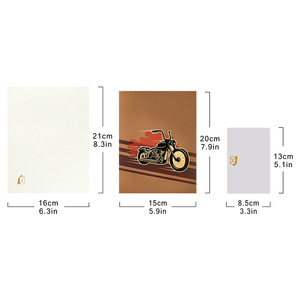 Father's Day 3D Greeting Card <b>Motorbike</b> 3D Blessing Message Greeting Card with Envelope and Note - Product Image 2