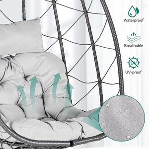 Sedia a dondolo a forma di uovo <span class=keywords><strong>da</strong></span> interno/esterno con supporto, sedia a dondolo a forma di uovo per patio, camera <span class=keywords><strong>da</strong></span> letto, <span class=keywords><strong>giardino</strong></span> e balcone - Product Image 4