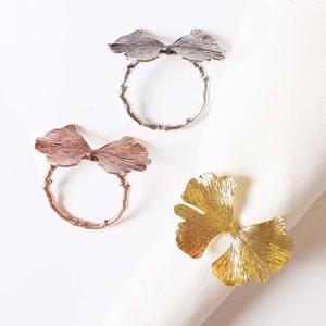 Ronds de serviette de mariage élégants et luxueux en acier inoxydable Décoration de table en vrac écologique Rond de serviette de qualité dorée - Product Image 6