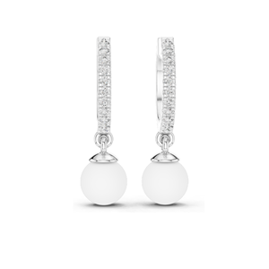 Elegant 18kt Gold <b>Earrings</b> with 0.176 CT Lab Grown Diamonds & <b>Moissanite</b> Round Cut Rose, Yellow, White Gold Luxury Fine - Product Image 4