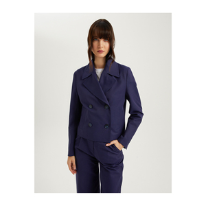 เสื้อแจ็คเก็ตสั้นผ้ากาบาร์ดีนแบบกระดุมสองแถวสำหรับผู้หญิง ชุดเซ็ตแบบปิดที่ดูสง่างาม - Product Image 4