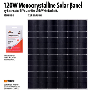 Panneau solaire monocristallin 120W par Solarmaker certifié TUV avec feuille arrière blanche - Product Image 2