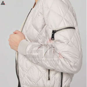 Chaqueta Bomber Deportiva de Lona para Hombre, Diseño Nuevo, Venta al Por Mayor, Personalizable, 100% Algodón Blanco, Transpirable, Cuello Alto, Invierno - Product Image 3