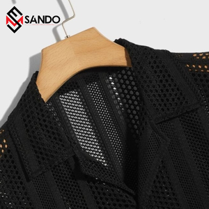 บริการ OEM เสื้อเชิ้ตผ้ากว้างขนาดบวกของผู้ชายคอวีพร้อมกระดุมสามแถวปิดผ้าไหมล้าง / ผ้าฝ้ายบริการ OEM - Product Image 3