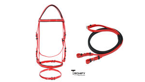 บังเหียนม้าพีวีซีอัจฉริยะพร้อมด้ามจับยางสายรัดสแตนเลสและแผ่นรองนีโอพรีนปรับแต่งได้สำหรับการขี่ม้า - Product Image 6