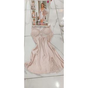 Carmella 1330 6 pezzi camicia da notte in raso di seta Set pantaloncini da pigiama (PUDRA)-m,