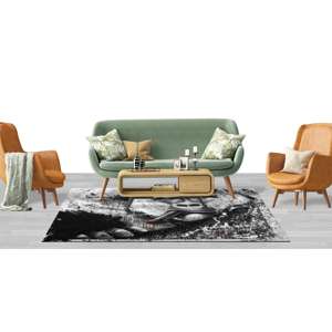 Alfombra con estampado de gorila fumando: alfombra antideslizante vibrante para decoración del hogar, alfombra delgada no tejida - Product Image 5