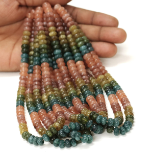 Hermosas Cuentas de Cuarzo Multicolor en Forma de Rondelle, Cuentas de Piedras Preciosas de Cuarzo con Tonos Mixtos de 7-8 mm, Calidad AAA, Venta al por Mayor - Product Image 5