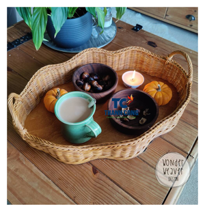 Plateau en rotin le plus vendu fait à la main au Vietnam plateau décoratif de forme ronde pour la cuisine de service ou l'affichage de table - Product Image 1