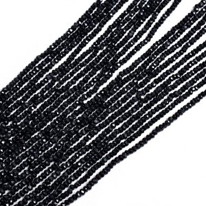 Pierre précieuse naturelle spinelle noire à facettes ronde bracelet de pierres précieuses en vrac collier fabrication de bijoux perles pierres précieuses artisanat fournitures - Product Image 6