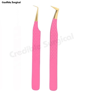 ชุดแหนบถอนขนตาสแตนเลส4ชิ้นเคลือบสีชมพูเครื่องมือความงามออกแบบปลายแหลมตามสั่ง - Product Image 4